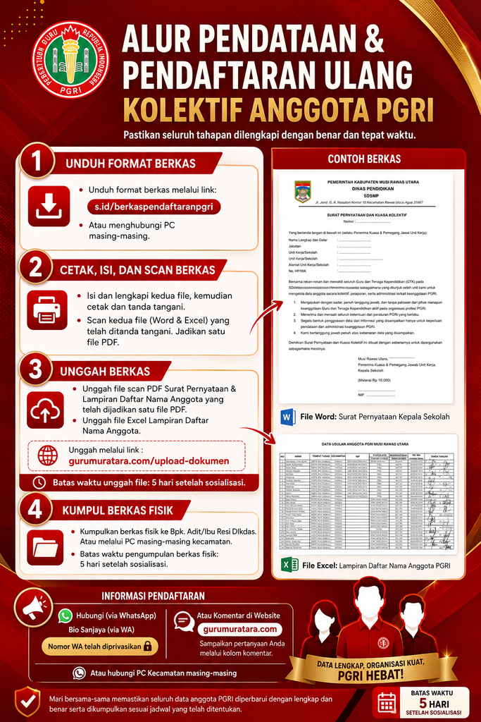 4 Langkah Mudah Pendaftaran PGRI Muratara dan Download Flyer