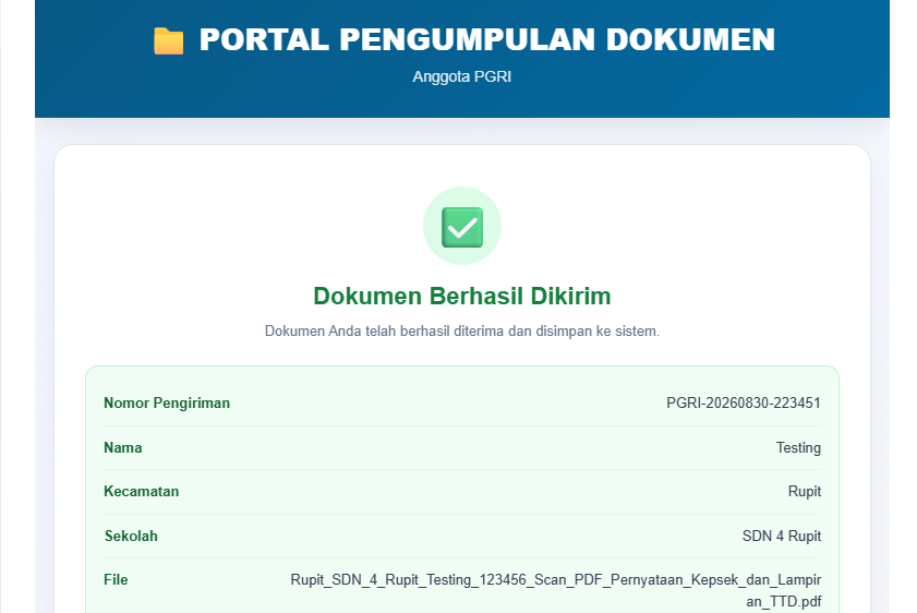 Petunjuk Pengisian Formulir Upload Dokumen Anggota PGRI Muratara 2026
